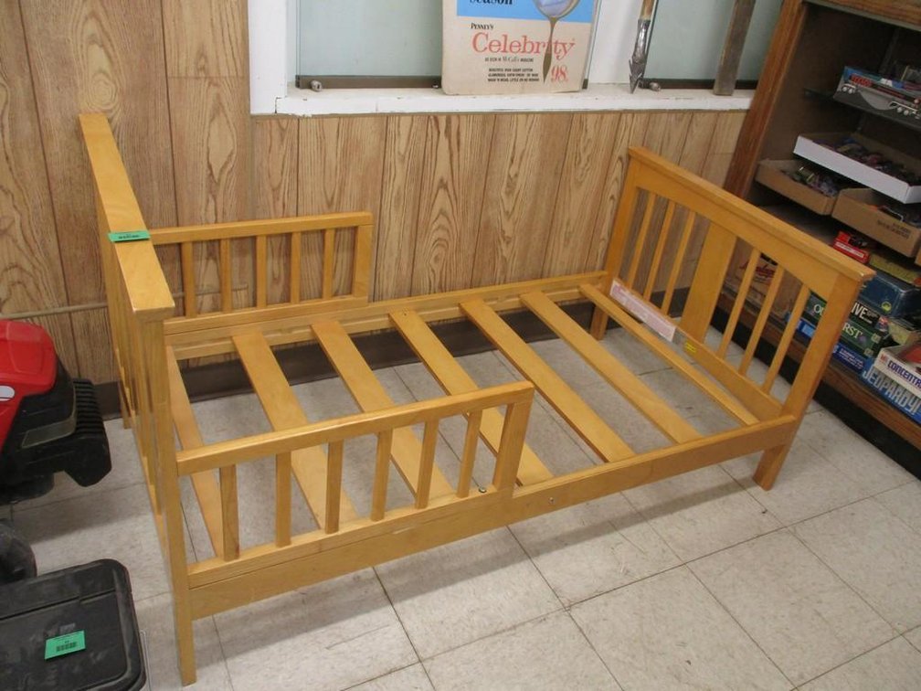 Wooden child's toddler bed