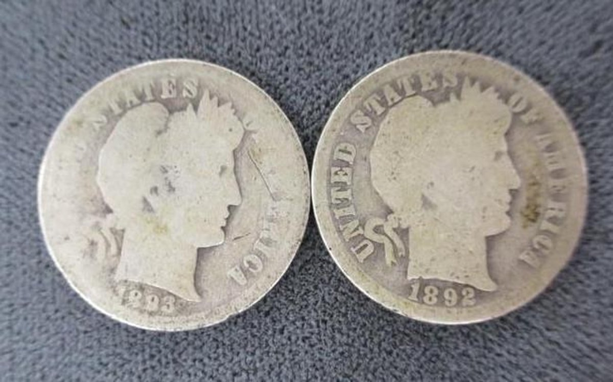(2) Barber dimes