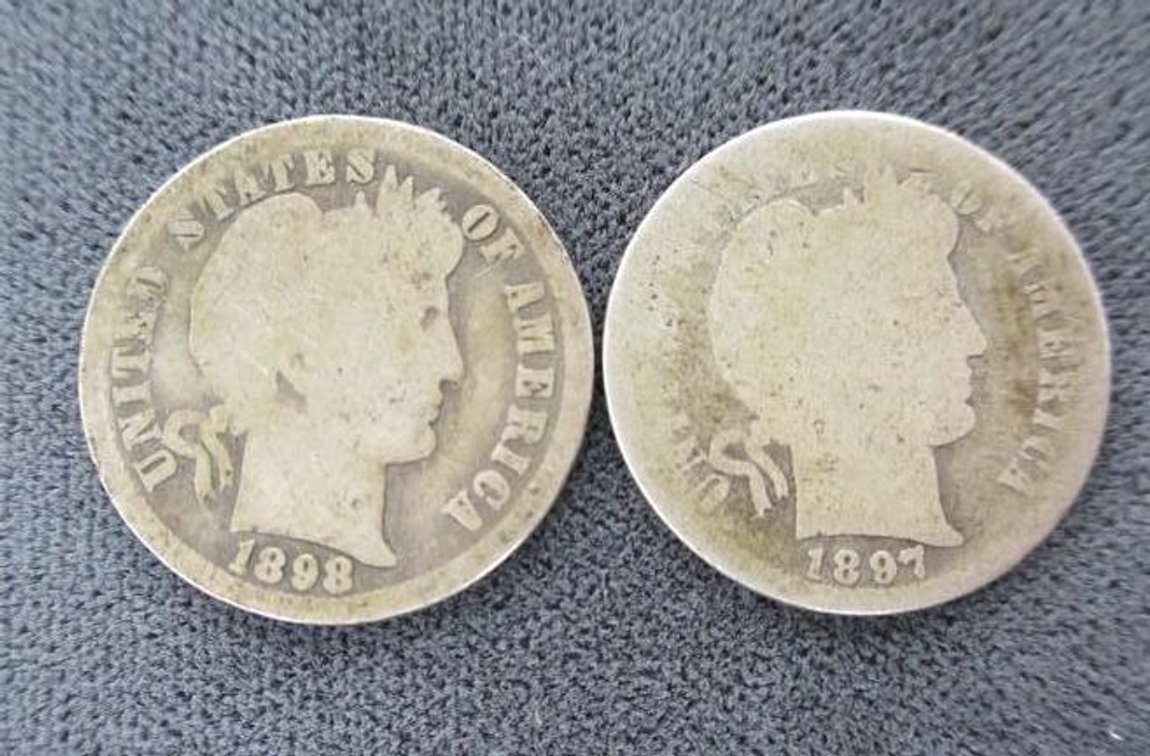 (2) Barber dimes