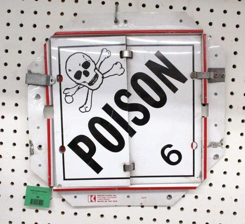 Metal POISON safety sign