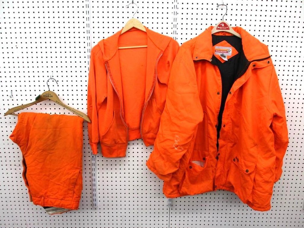 Orange hunting clothes group