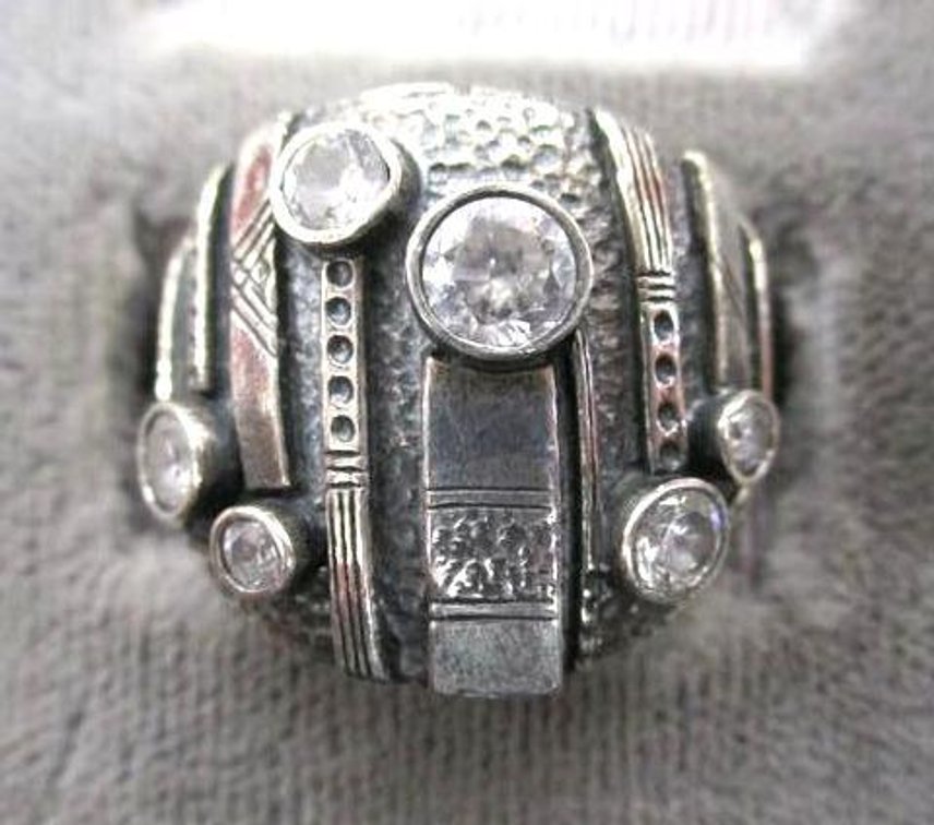 Sterling silver CZ cocktail ring