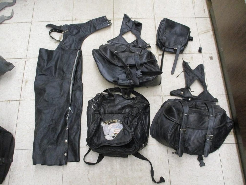 Leather riding clothes and side bags