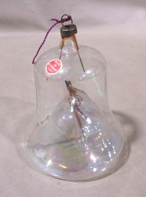 East Germany marked delicate glass bell ornament