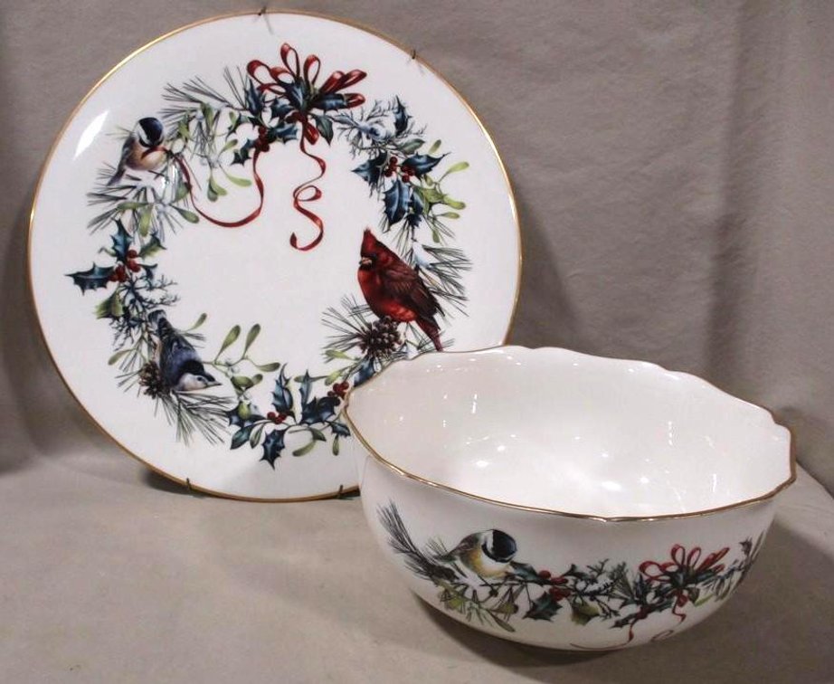 Lenox winter greetings bowl and plate