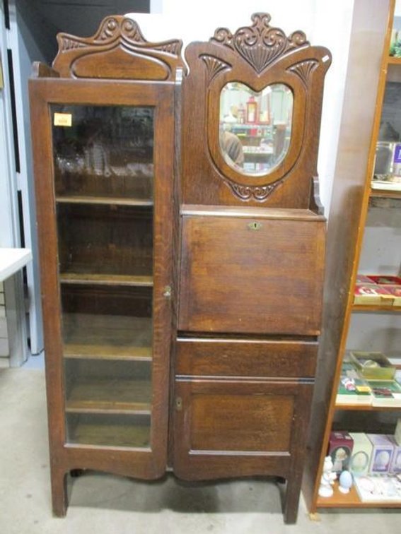 Antique oak secretary cabinet