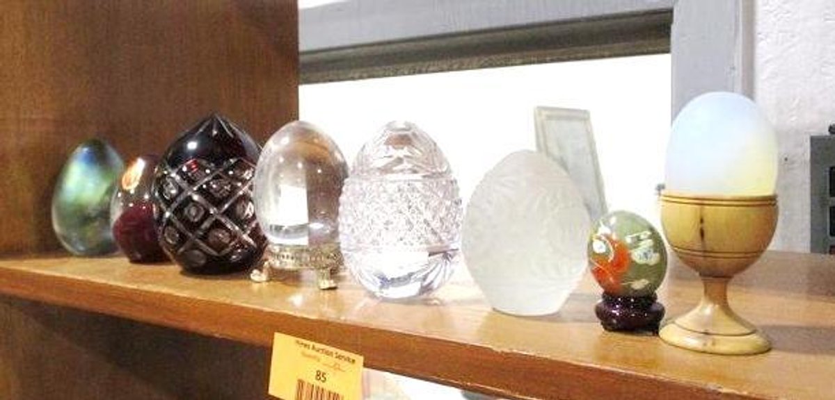 Group of glass eggs