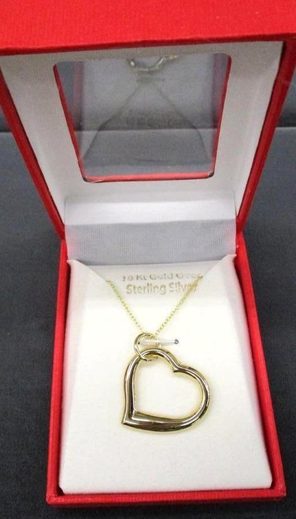18kt gold over sterling silver heart necklace