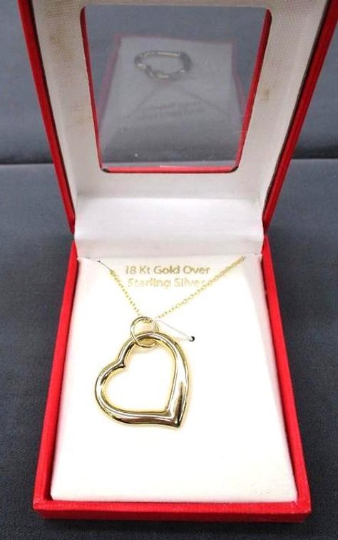 18kt gold over sterling silver heart necklace