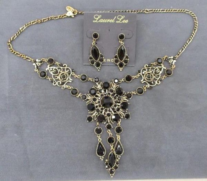 Black crystal jewelry group