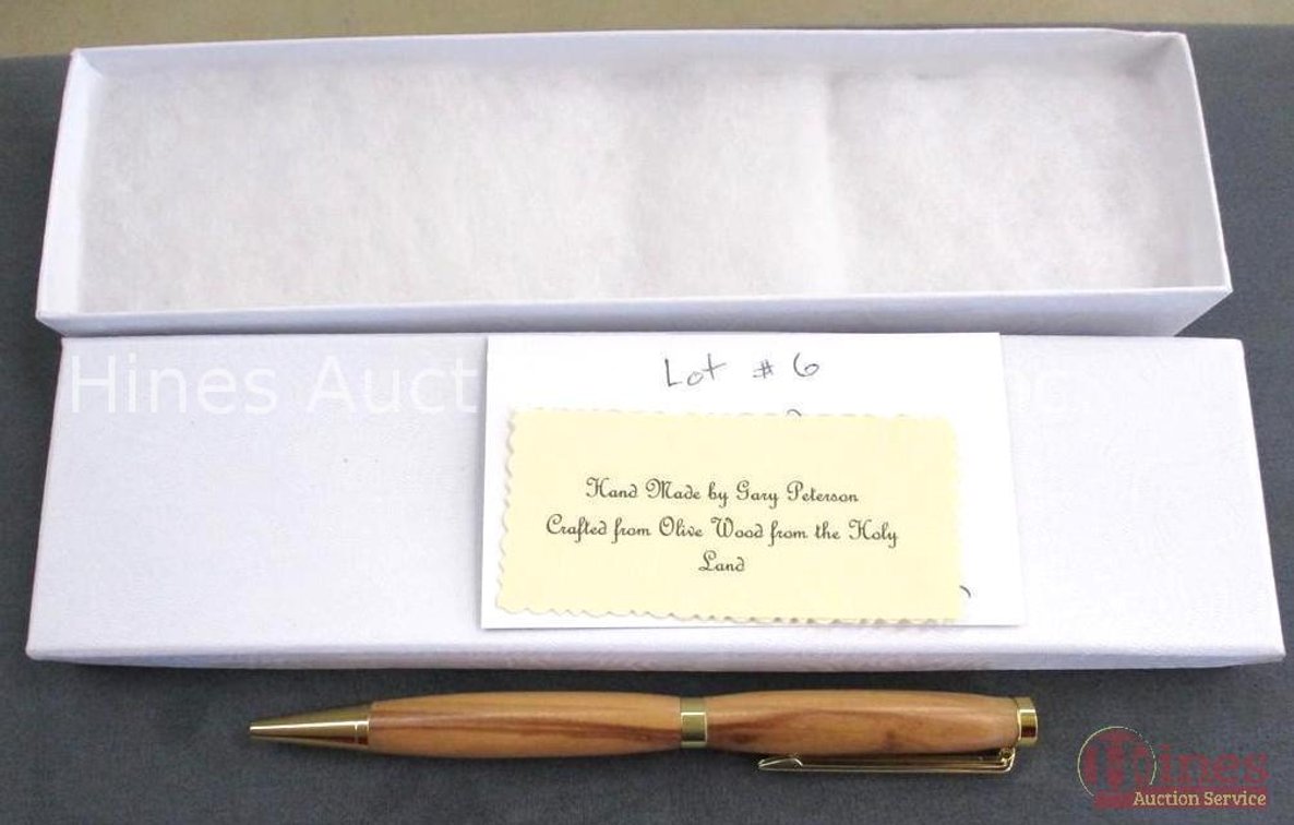Hand made wooden pen crafted from Olive Wood from the Holy Land