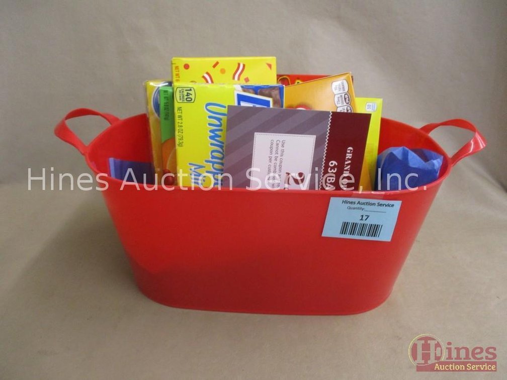 Plastic tote with contents