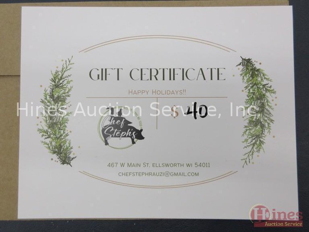 $40 Gift certificate to Chef Steph's