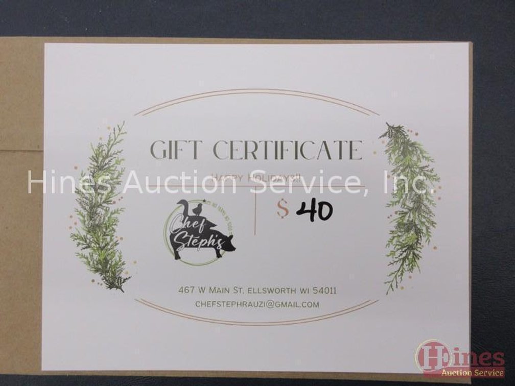 $40 Gift certificate to Chef Steph's