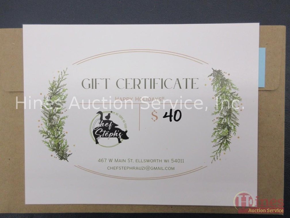 $40 Gift certificate to Chef Steph's