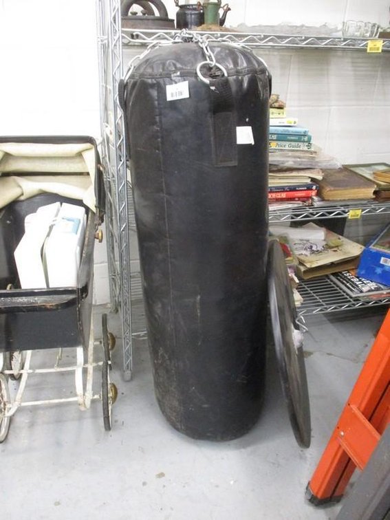 Century punching bag with wood holder