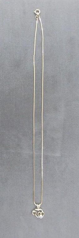 1/20 14k gold necklace and 1/20 14k gold heat and diamond pendant