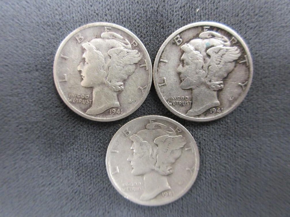 (3) Mercury dimes