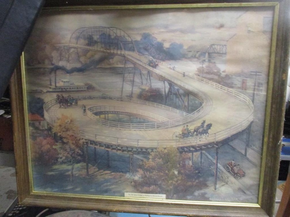 The Old Spiral Bridge at Hastings by Edward Brewer framed print