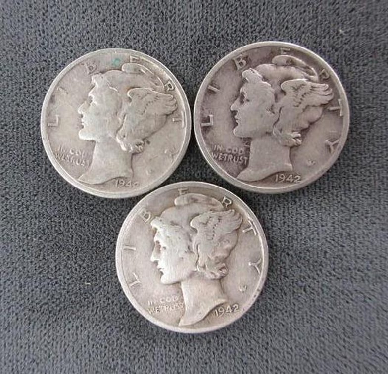 (3) Mercury dimes