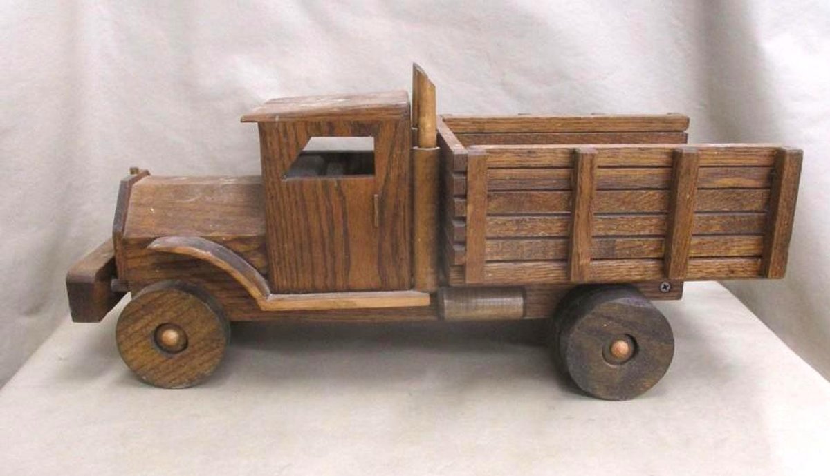 Hand made wooden delivery truck