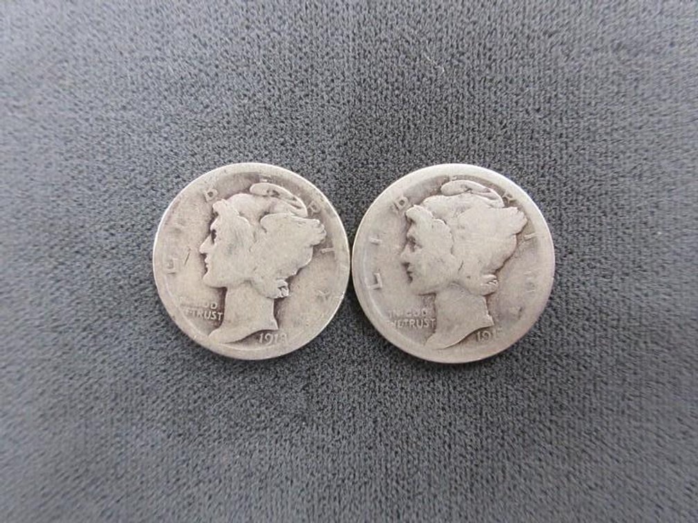 (2) Mercury dimes