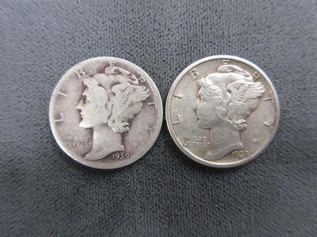 (2) Mercury dimes