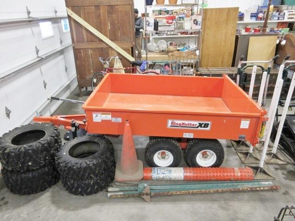 King Kutter XB 1.5 ton dump utility trailer with pump