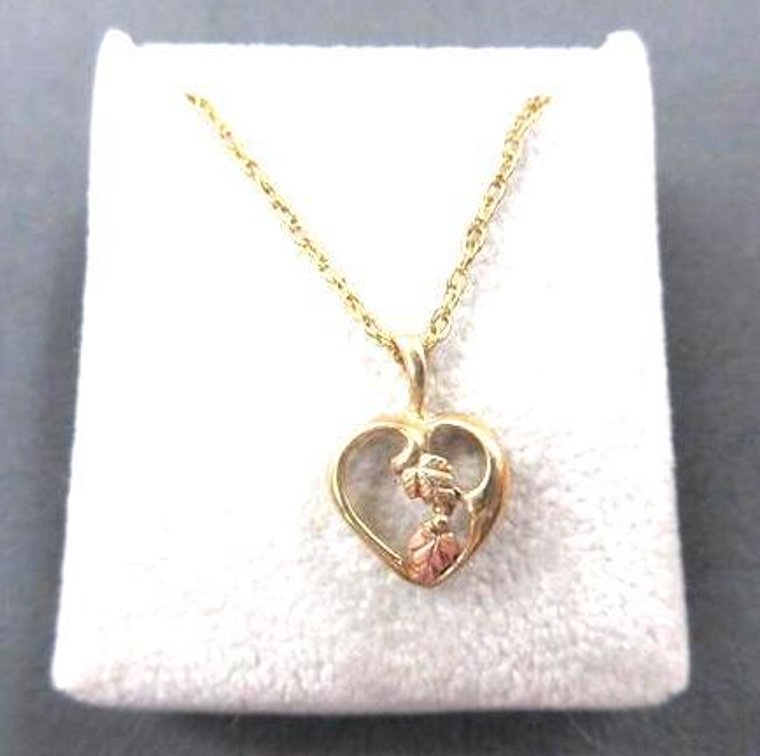 Back Hills gold heart pendant on gold-filled chain