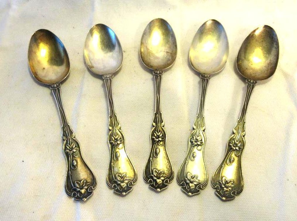 (5) Sterling spoons