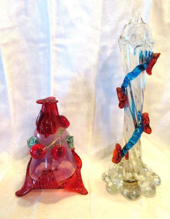 (2) Art glass pieces