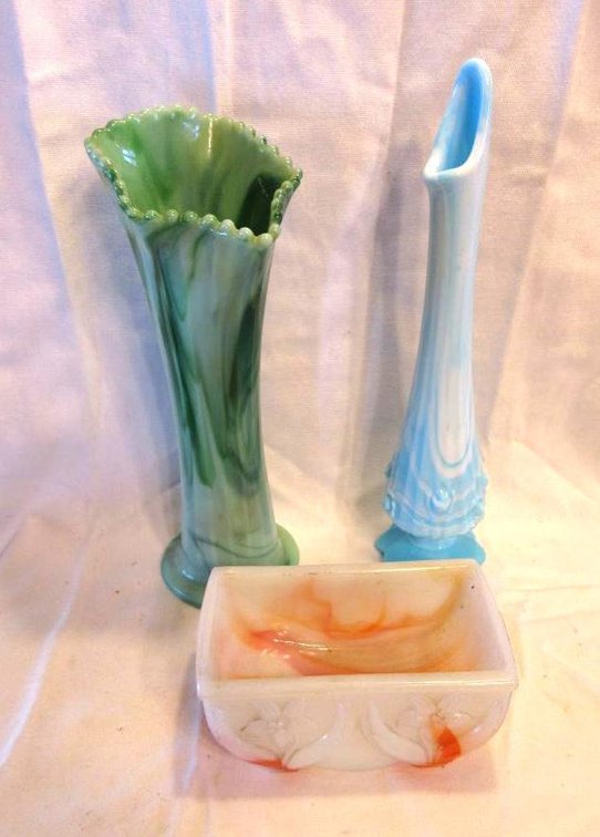 (3) Slag glass pieces