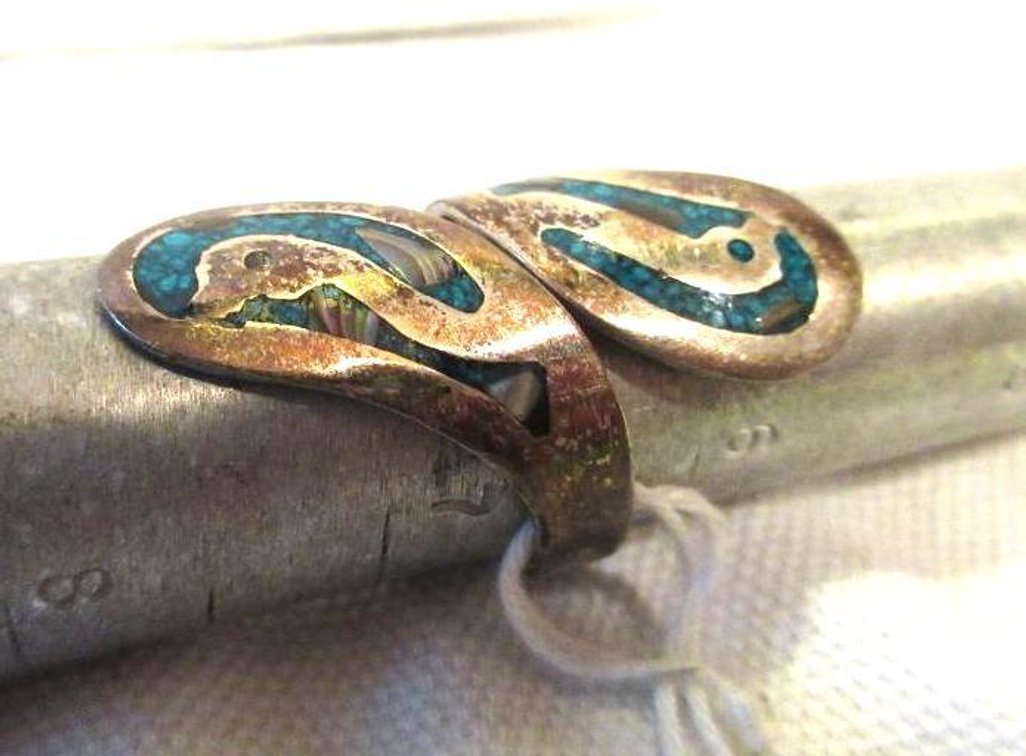 Sterling ring with turquoise inlay