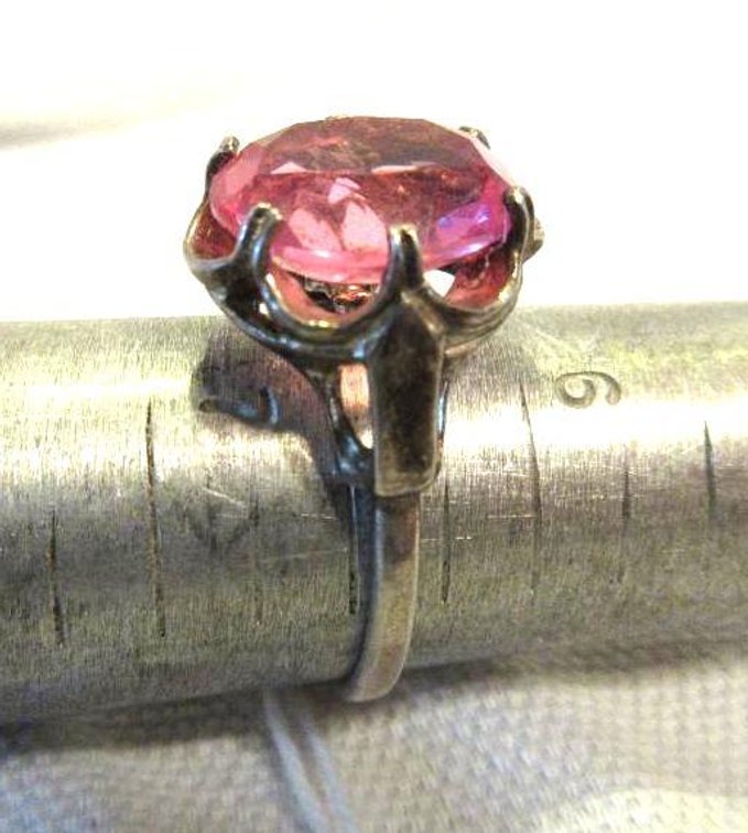 Sterling ring with pin stone