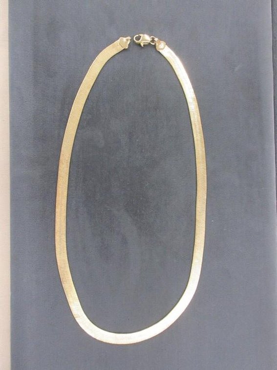 Marked gold shell Herringbone necklace