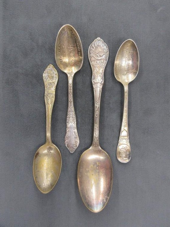 (4) Silver plate spoons