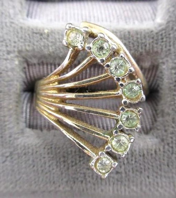 14k GE marked fancy fan style ring