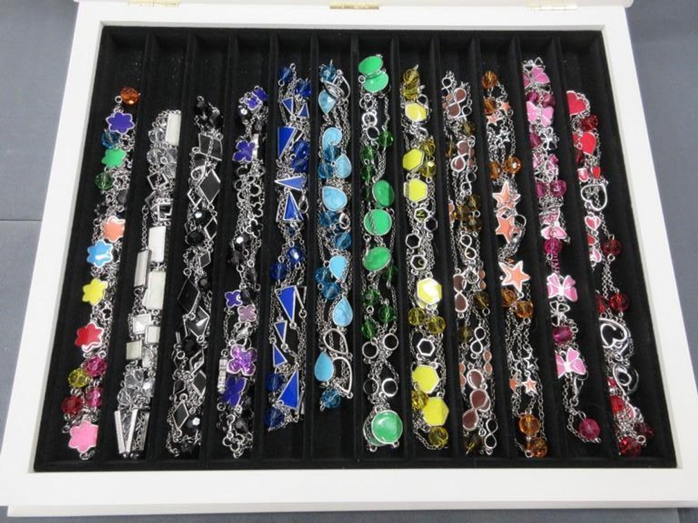 Set of 12 fashion coloured necklaces