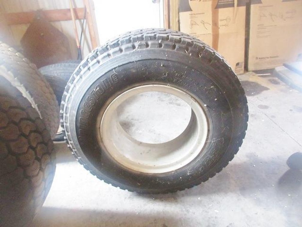 New Bridgestone semi tire on rim
