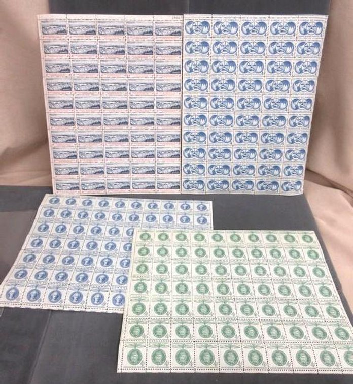 (4) Sheets of 4 cent stamps