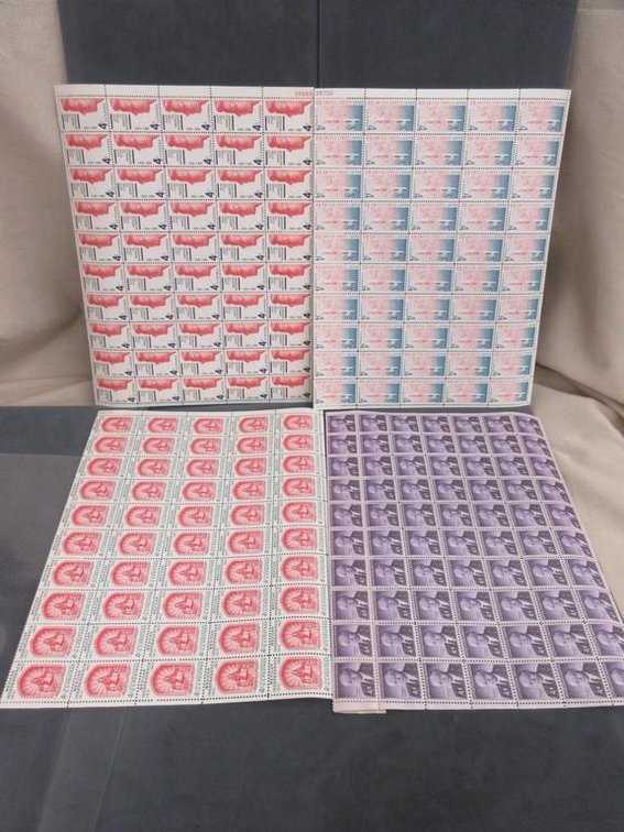 (4) Sheets of 4 cent stamps