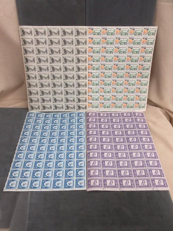 (4) Sheets of 4 cent stamps