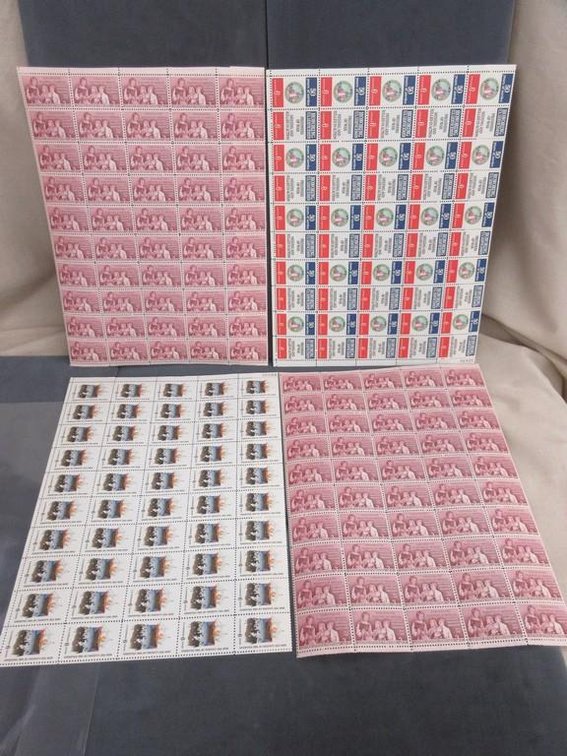 (2) Sheets of 3 cent stamps (2) Sheets of 6 cent stamps