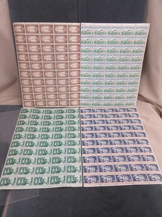 (4) Sheets of 4 cent stamps