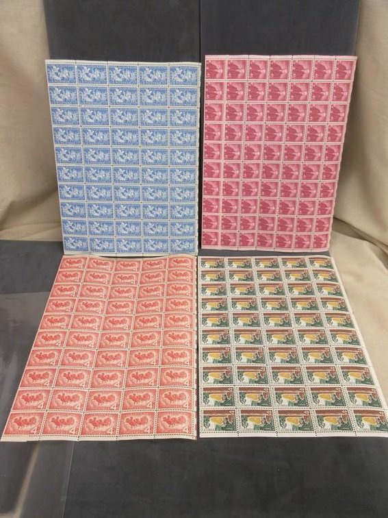 (4) Sheets of 4 cent stamps