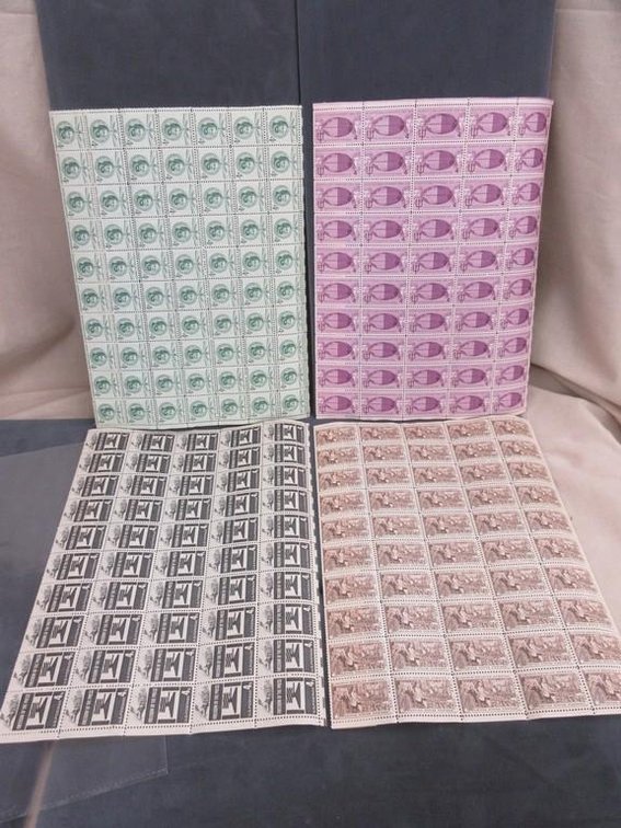 (4) Sheets of 4 cent stamps