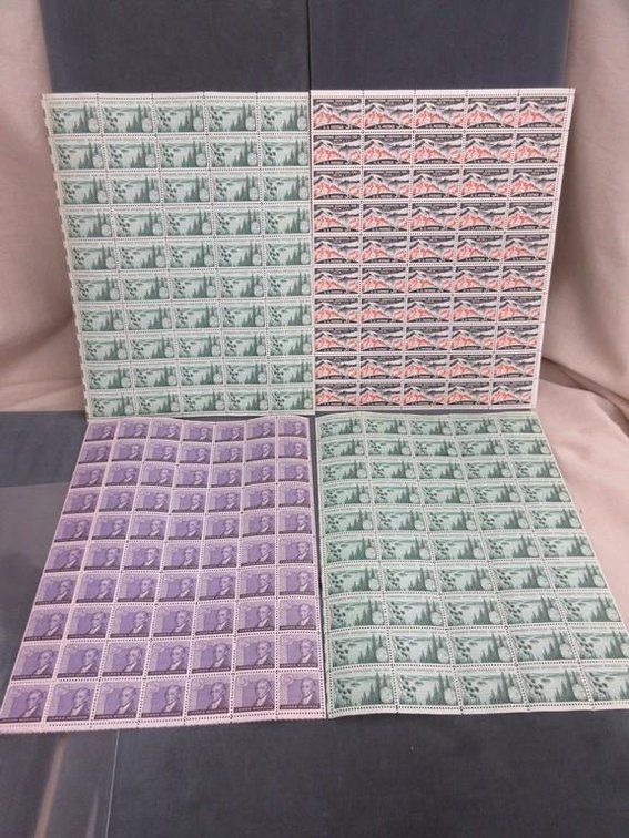 (4) Sheets of 3 cent stamps