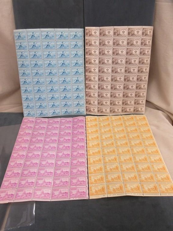 (4) Sheets of 3 cent stamps