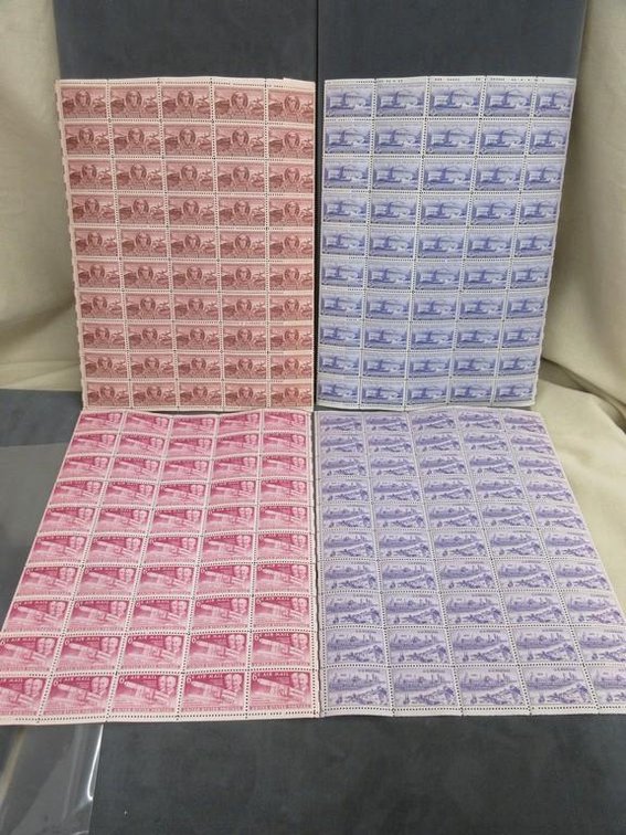 (3) Sheets of 3 cent stamps (1) Sheet of 6 cent stamps