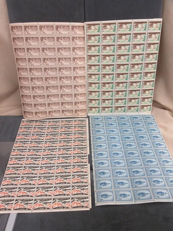 (3) Sheets of 3 cent stamps (1) Sheet of 5 cent stamps